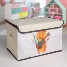 Короб стеллажный для хранения с крышкой «Музыкальный лев», 39×25×25 см Короб стеллажный для хранения с крышкой «Музыкальный лев», 39×25×25 см