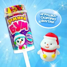 Хлопушка на палочке «Зимний бум», снеговик 1, с наклейками Хлопушка на палочке «Зимний бум», снеговик 1, с наклейками