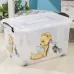 Контейнер для хранения «Мишка и котёнок», 35 л, 50.5×31.5×28 см, на колёсиках, прозрачный