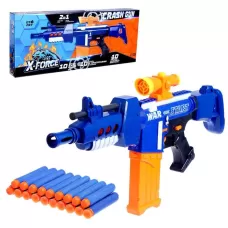 Автоматический бластер CRASH GUN, стреляет мягкими пульками Автоматический бластер CRASH GUN, стреляет мягкими пульками