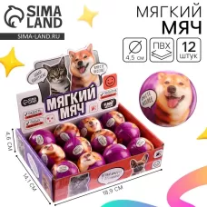 Мяч детский мягкий «Играй с друзьями: Питомцы», 4.5 см, в шоубоксе Мяч детский мягкий «Играй с друзьями: Питомцы», 4.5 см, в шоубоксе