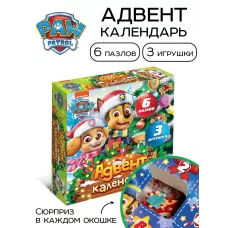 Адвент - календарь «Новогодние приключения с Щенячьим патрулём», 3 игрушки, 6 пазлов по 35 деталей Адвент - календарь «Новогодние приключения с Щенячьим патрулём», 3 игрушки, 6 пазлов по 35 деталей