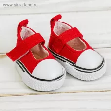 Полукеды для кукол, длина подошвы 5 см, красные Полукеды для кукол, длина подошвы 5 см, красные