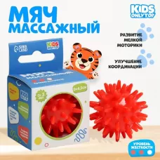 Мяч массажный ONLYTOP «Ёжик», d=4.5 см, красный Мяч массажный ONLYTOP «Ёжик», d=4.5 см, красный
