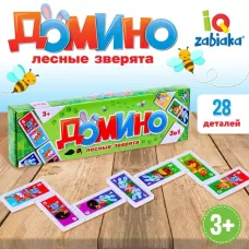 Домино «Лесные зверята», пластик, 28 деталей Домино «Лесные зверята», пластик, 28 деталей