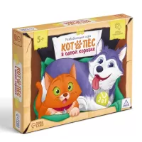Развивающая игра 2 в 1 "Кот и пес в одной коробке", 123 карты, 5+ Развивающая игра 2 в 1 "Кот и пес в одной коробке", 123 карты, 5+