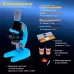 Микроскоп детский «Юный ботаник» кратность х100, х400, х1200, голубой, подсветка Микроскоп детский «Юный ботаник» кратность х100, х400, х1200, голубой, подсветка