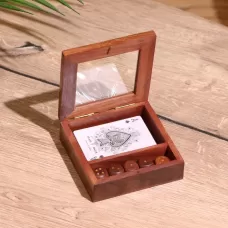 Игра настольная 2 в 1, кубики, колода карт, 11.5×11.5×3.5 см, дерево шишам Игра настольная 2 в 1, кубики, колода карт, 11.5×11.5×3.5 см, дерево шишам