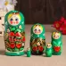 Матрёшка дерево «Божья коровка», зелёное платье, 5 кукольная, 10-12 см Матрёшка дерево «Божья коровка», зелёное платье, 5 кукольная, 10-12 см