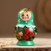 Матрёшка дерево «Божья коровка», зелёное платье, 5 кукольная, 10-12 см Матрёшка дерево «Божья коровка», зелёное платье, 5 кукольная, 10-12 см
