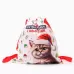 Рюкзак - мешок детский новогодний «Котик в шапке», 35×30 см Рюкзак - мешок детский новогодний «Котик в шапке», 35×30 см