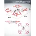Квадрокоптер радиоуправляемый SKYDRONE, работает от аккумулятора, цвет красный