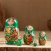 Матрёшка дерево «Божья коровка», зелёное платье, 5 кукольная, 10-12 см Матрёшка дерево «Божья коровка», зелёное платье, 5 кукольная, 10-12 см