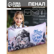 Пенал школьный, текстиль, плоский, 10.8×20.5 см «Аниме» Пенал школьный, текстиль, плоский, 10.8×20.5 см «Аниме»