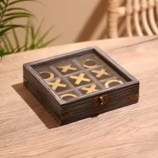 Игра настольная «Крестики-нолики», 18×18 см, манговое дерево, латунь Игра настольная «Крестики-нолики», 18×18 см, манговое дерево, латунь