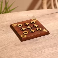 Игра настольная «Крестики-нолики», 12.5×12.5×1 см, дерево шишам Игра настольная «Крестики-нолики», 12.5×12.5×1 см, дерево шишам