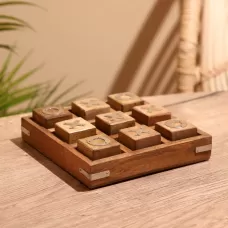 Игра настольная «Крестики-нолики», 17×17 см, манговое дерево, сталь Игра настольная «Крестики-нолики», 17×17 см, манговое дерево, сталь
