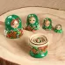 Матрёшка дерево «Божья коровка», зелёное платье, 5 кукольная, 10-12 см Матрёшка дерево «Божья коровка», зелёное платье, 5 кукольная, 10-12 см