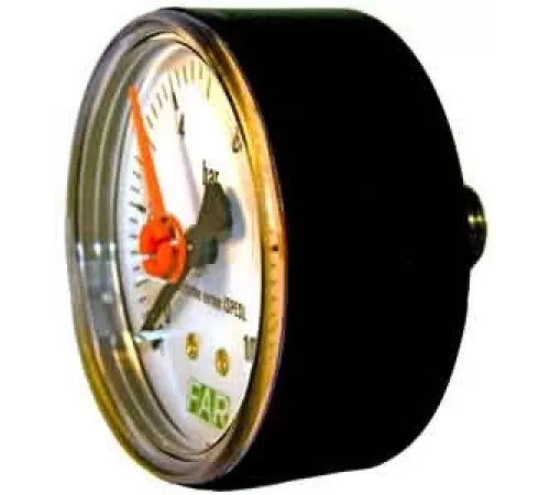 Манометр 1/4" (торцевое соед.) , 0-4 бар, - 20-80 °C, O 63 мм