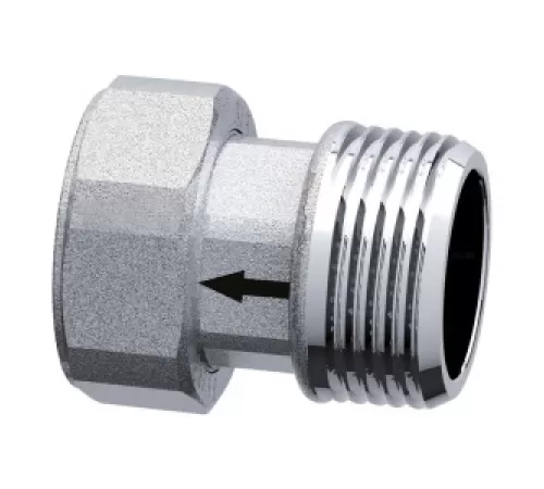 Американка c обратным клапаном, хром. 3/4”НР-1”НГ под пломбу