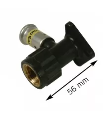 Водорозетка ВР c черной заглушкой BP04 1/2", ПВДФ пресс (газ), 16x1/2" (56 мм)