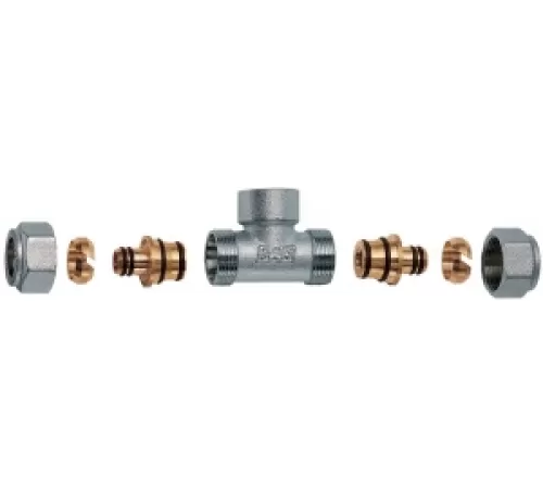 RACC. A T 2 MONOCONI F 3/4' CROMATO ADATT.MULTISTRATO 20X2.25