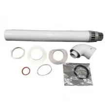 Компл. коакс. дымохода O60/100, 90° с наконечником (L=1 м) (Арт.:08522910)