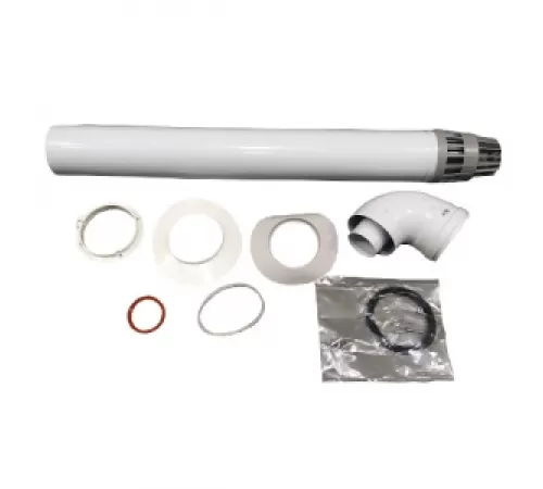 Компл. коакс. дымохода O60/100, 90° с наконечником (L=1 м) (Арт.:08522910)