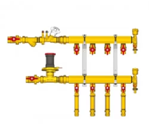Узел коллекторный этажный с общей балансировкой тип В-1, 3/4" x 1/2" / 4